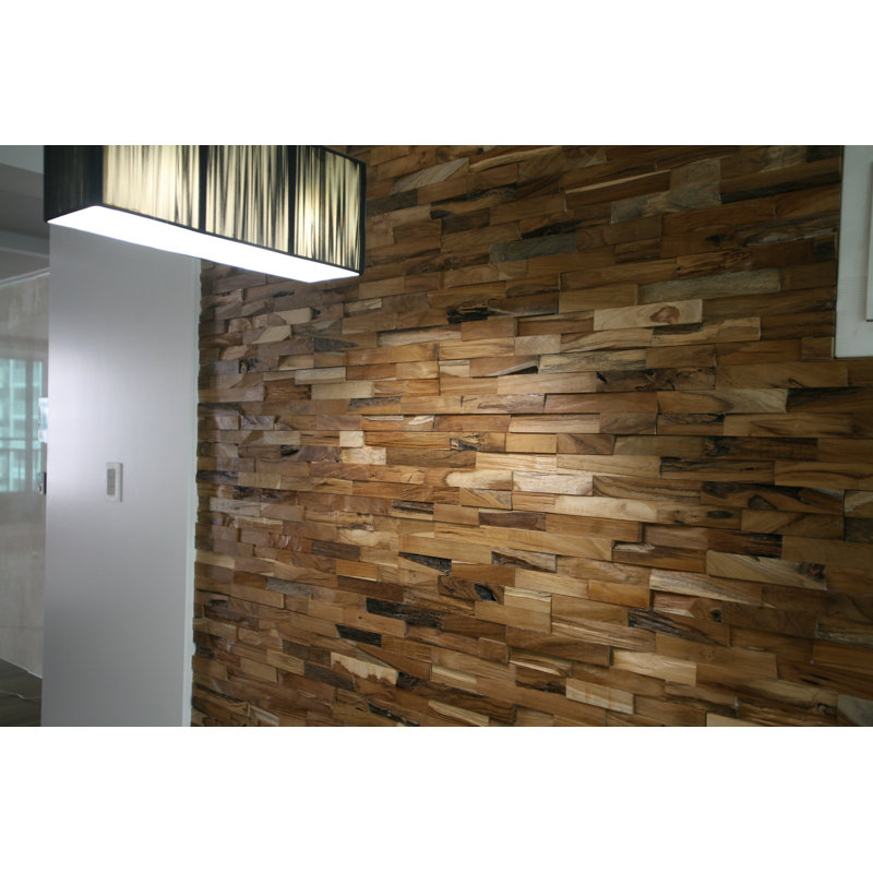 Java Creations Matrix 12" x 48" Reclaimed Engineered Wood Wall Paneling in Brown Wayfair